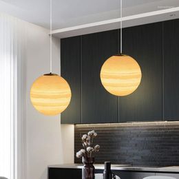 Pendant Lamps Modern Nordic Moon Lampshade Lights For Dining Room Bedroom Decor El LED Hanging Lamp Fixture Ceiling Chandelier