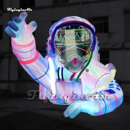 Amazing Giant Inflatable Astronaut Model Lighting Air Blow Up Half Spaceman Balloon With Spacesuit For Stage Decoration