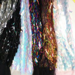 Fabric and Sewing Large Long Sequin Embroidery Tassel Designer DIY Party Women Dress Sequins for by Yard 90x125cm 230105