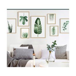 Paintings Green Plant Digital Painting Modern Decorated Picture Framed Fashion Art Painted El Sofa Wall Decoration D Dbc Dh14961 Dro Dhu1G