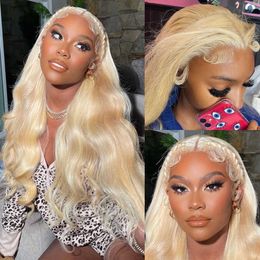Nxy Lace Wigs Blonde 613 Frontal Hd Front Human Hair for Black Women Brazilian Pre Plucked Baby 13x4 Body Wave 230106