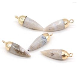 Pendant Necklaces Natural Crazy Agate Semi-precious Stone Rhombus For Jewelry Making DIY Accessories Fit Necklace Earrings 1PC