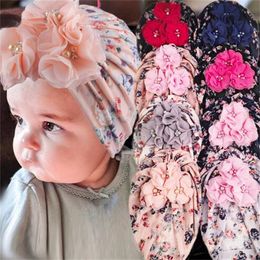 Flower Hat for Newborn Soft Cotton Baby Boys Girls Hat Turban Infant Toddler Cap Head Wraps Photography Spring Props GC1874