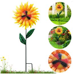 Decorative Flowers Wooden With Stems Metal Stake Garden Flower Decor Yard Outdoor Summer Stick Artificial Home Decorations