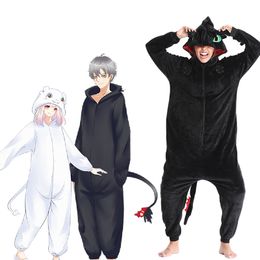 Women's Sleep Lounge How to Train Toothless Dragon Onesies Flannel Pyjamas Adult Kids Halloween Party Cosplay Costume Jumpsuit E762AC 230106