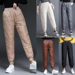 Women's Pants Winter 2023 Straight Leg Loose And Slim Thermal Light Down Cotton Ladies Athletic Belt For Women