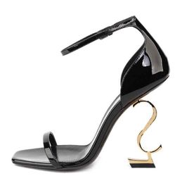 Italy luxury Sandals OPYUM High Heels Women Open Toe Stiletto Heel Classic Metal Letters Sandal Fashion Stylist Shoes With Box Dust Bag 35-43
