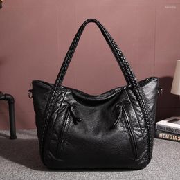 Evening Bags WxfbBaby Drop Ship Soft Leather Handbags Ladies Big Small Black Single Shoulder Messenger Bag Meeting Working 2023