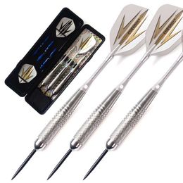 Darts CUESOULArcher 20 Grammes Steel Tip Brass Barrels Grid Nickle Planting Darts Set with Aluminium Shafts and Case 0106