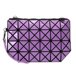 Luxury PVC Cosmetic Bag Geometric Rhombic Pattern Bags Designer Mini Handbag Makeup Storage Bags Simple Style Stripe Toiletries Hexagonal Storages Size 2