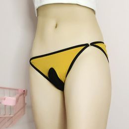 Underpants Mens Sexy Sissy Pouch Panties Cotton Bikini G-string Thongs Low Rise Brief Underwear Men's Erotic Lingerie UnderpantsUnderpan