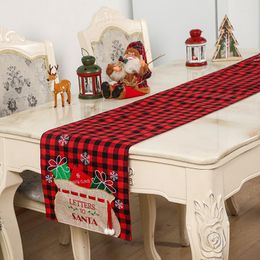 Table Cloth Christmas Runner Winter Holiday Xmas Theme Plaid Kitchen Coffee Dining Party Outdoor Tablecloth