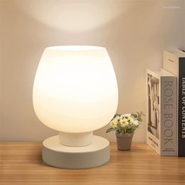 Table Lamps Touch Bedside Lamp Adjustable Control For Bedroom Living Room Nightstand Desk With White Opal Glass