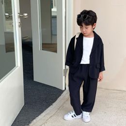 Clothing Sets 2023 Autumn Light Luxury Fashion Boy Suit Children Comfortable Boutique Kids Simple Style