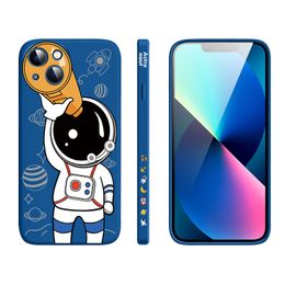 Soft Cell Phone Cases Apple Mobilephone Silicone TPU Cute Cartoon Shockproof Protective Cover For Iphone15 14 13 Pro max plus 12 With Wrist Band Non-Yellowing