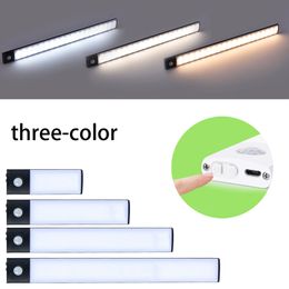 Night Light LED Motion Sensor USB Bedroom Wardrobe Lamp For Kitchen Cabinet Lighting 20/30/40/60CM