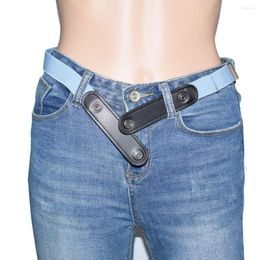 Belts Leather Belt Without Buckle Elastic Invisible No Raised Trouble Women /Men Children Jeans High Quality #30
