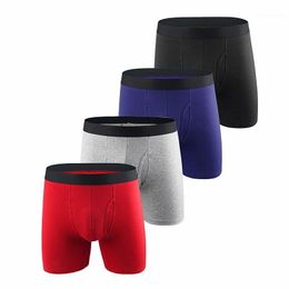 Underpants 4pcs/Lots Sports Underwear Men Underware Boxer Cotton Men's Long Shorts Man Breathable Lingerie Homme Pouch Boxers For Boy