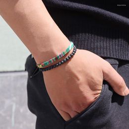 Charm Bracelets 2 PCS/SET Friendship Bracelet Bangles For Women Man Natural Stone Beads Lucky Fashion Jewelry Drop