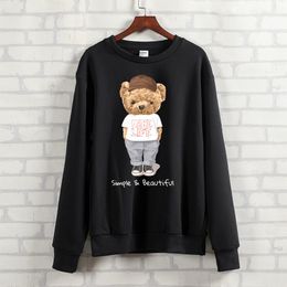 Women's Hoodies Sweatshirts BLINGPAW Teddy Bear Make Life Simple Beautiful Printed Unisex Crewneck Sweatshirt Heavy Blend Loose Long Sleeve Autumn Clothes 230105