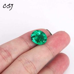 Cluster Rings CSJ Lab Created Colombia Emerald "CCE" Loose Gemstone Oval Cut For Ring DIY Fine Jewelry Woman's Engagement Gift