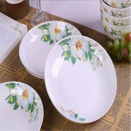 Dinnerware Sets 5pcs/Set Dishes 7 Inch Jingdezhen Household Ceramic Dish Fruit Round Square Platet