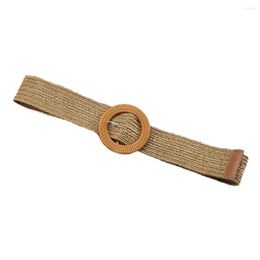 Belts Straws Braided Belt Fashion Elastic Vintage Style Universal With Buckle Multicolor Cinch Valentines Day Dress For Women