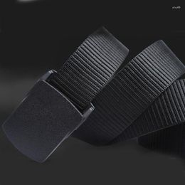 Belts -Plastic-Automatic-Buckle Wild-Men-Canvas-Belt--Metal Belt Leather Buckle