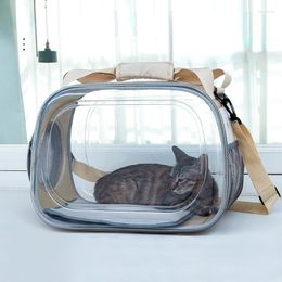 Dog Car Seat Covers Pet Cat Bag Transparent Portable Space Oblique Span