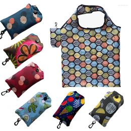 Storage Bags Foldable Shopping Eco-Friendly Grocery Tote Pouch Printed For Hanging Washable Reusable Heavy Duty
