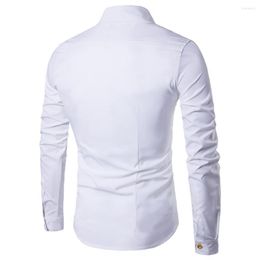 Men's Casual Shirts Trendy Male Shirt Long Sleeves Streetwear Washable Turndown Collar Button Cuff