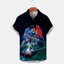 Men's Casual Shirts Summer Japanese Cartoon Cos Impression Short-sleeved Shirt Loose Trend Men's All-match Street Style