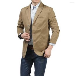 Men's Suits Fashion Mens Casual Blazer Cotton Coat Military Jacket V-Neck Brand Clothing Spring Autumn Male