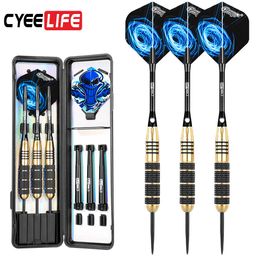 CyeeLife 3pcs/set Professional Free Carry Box 18g 20g 22g 24g Black Golden Colour Steel Tip With Brass Darts Shafts 0106