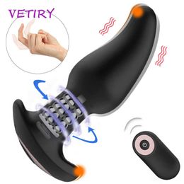 Beauty Items Auns Vibrator Rotation Beads Prostate Massage Women Dildo sexy Toys for Men Wireless Vibrating Anal Butt Plugs 10 Speed
