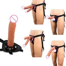 Sex Toy Dildos Four ring silicone imitation penis pull pants Wear soft flesh male root adult sex products