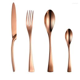 Dinnerware Sets Set Stainless Steel Cutlery Mirror Silverware Knife Fork Spoon Tableware Flatware Dishwasher Of 4pcs