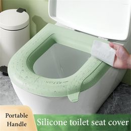 Toilet Seat Covers 1Pcs Silicone Waterproof Household ReusableToilet Cover Soft Mat Paste Foam Lid Bathroom Accessories