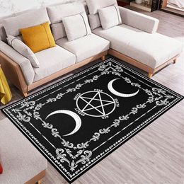 Carpet Black Witch Sun Moon Divination Carpets for Living Room Large Home Floor Mat Rugs Decor Tapetes De Sala Tapis 230105