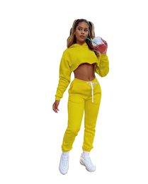 XS Plus Size 3XL Jogger Suits Women Fleece Tracksuits Fall Winter Long Sleeve Pullover Hoodie Sweatpants Two Piece Sets Matching Sweatsuits Casual Sportswear