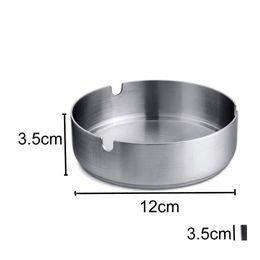 Ashtrays Customizable Internet Cafes Bar Round Thicken Promotion 12X3.5Cm Stainless Steel El Restaurant Durable Ashtray Dh05962 Drop Dhscp