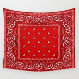 Tapestries Paisley Bandana Red Southwestern Boho Tapestry Wall Hanging Bedspread Art Blanket Throw Towel Window Curtain 230106