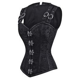 Bustiers & Corsets Women's Corset Sexy Gothic Style Steampunk Clothing Overbust Top Blouse Bustier Slimming Body Black And Red XS-2XLBustier