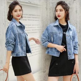 Women's Jackets Spring And Autumn Denim Jacket Women Short-height Short Jeans Coat Girl'S Korean-style Loose-Fit Cool College Style Tops