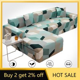 Chair Covers Sofa Cover Elastic Sectional Couch Needs 2 PCS Slipcover Corner L-shape For Living Room Funda Chaise Lounge