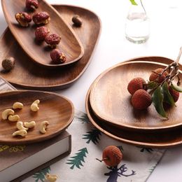 Flatware Sets Solid Wood Tray Creative Home Wooden Japanese Plate Irregular Whole Snack Simplicity Fruit
