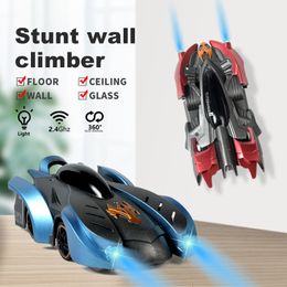 Diecast Model 2 4G Anti Gravity Wall Climbing RC Electric 360 Rotating Stunt Antigravity Machine Auto Toy with Remote Control 230106