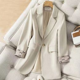 Womens Suits & Blazers Tide Brand Retro Fashion designer Pure Colour Series Suit Jacket A grain of buckle Slim Plus Size Women's Clothing M2