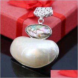 Pendant Necklaces 24X44Mm Abalone Shell Freshwater Pearl Beads Accessories Necklace Making Jewellery Crafts Diy Prevalent Women Girls Dhrtq
