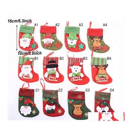 Christmas Decorations Sequins Stocking Hangers Gift Bag Snowman Santa Claus Elk Tree Decoration Socks Xmas Stockings Dh0217 Drop Del Dhjvd